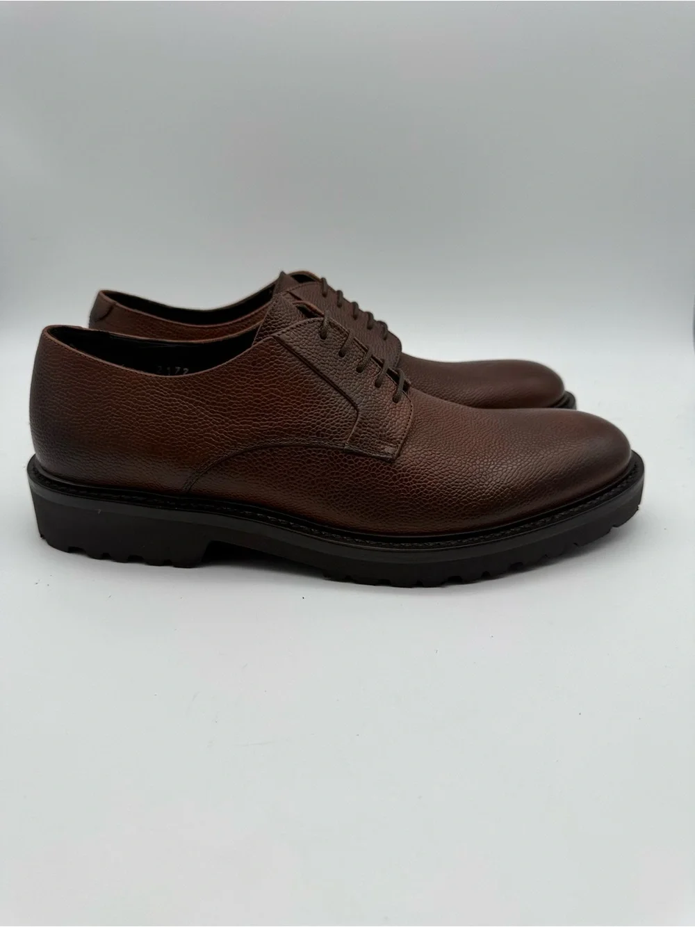 BRAND NEW To Boot New York Adam Derrick Brown Pebble Grain Derby Made Italy Sz 9